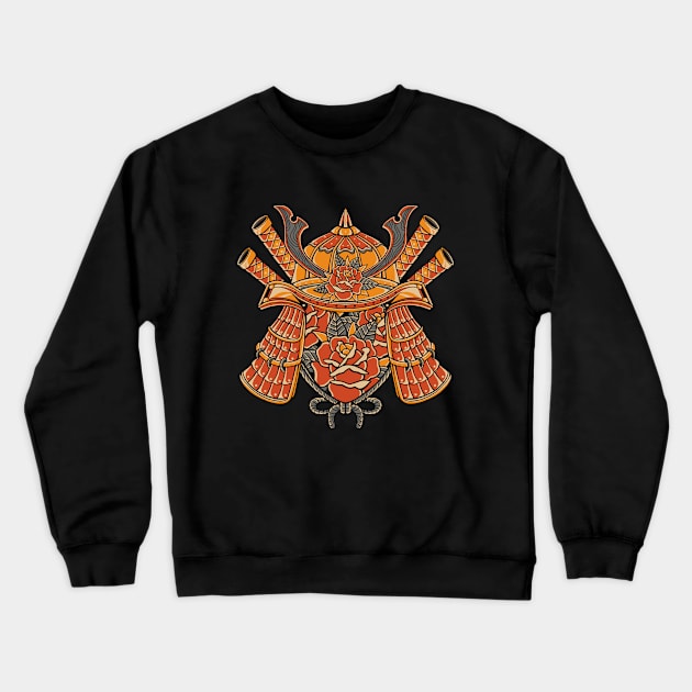 helmet rose samurai Crewneck Sweatshirt by creaviday